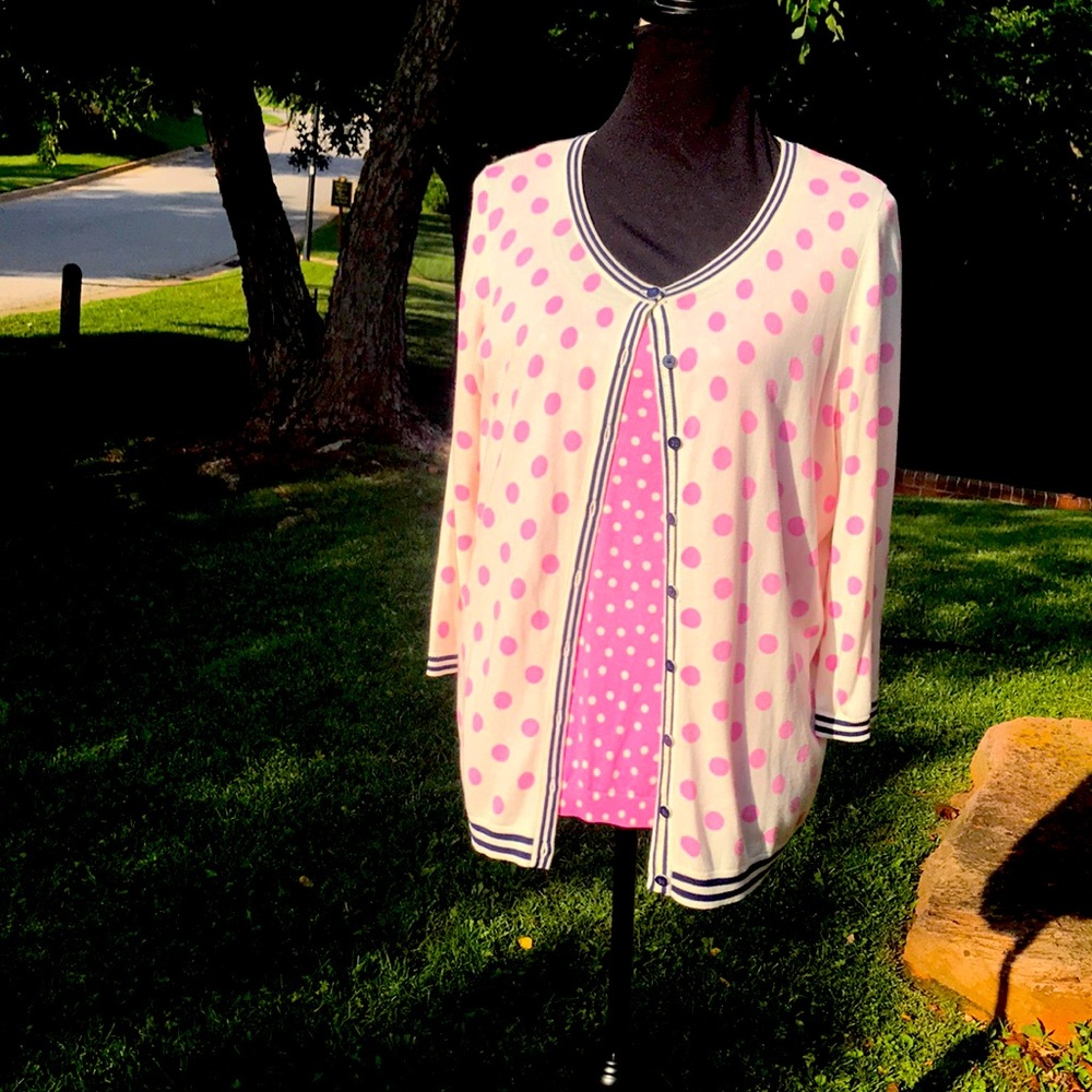 Talbots polka dot sweater set
